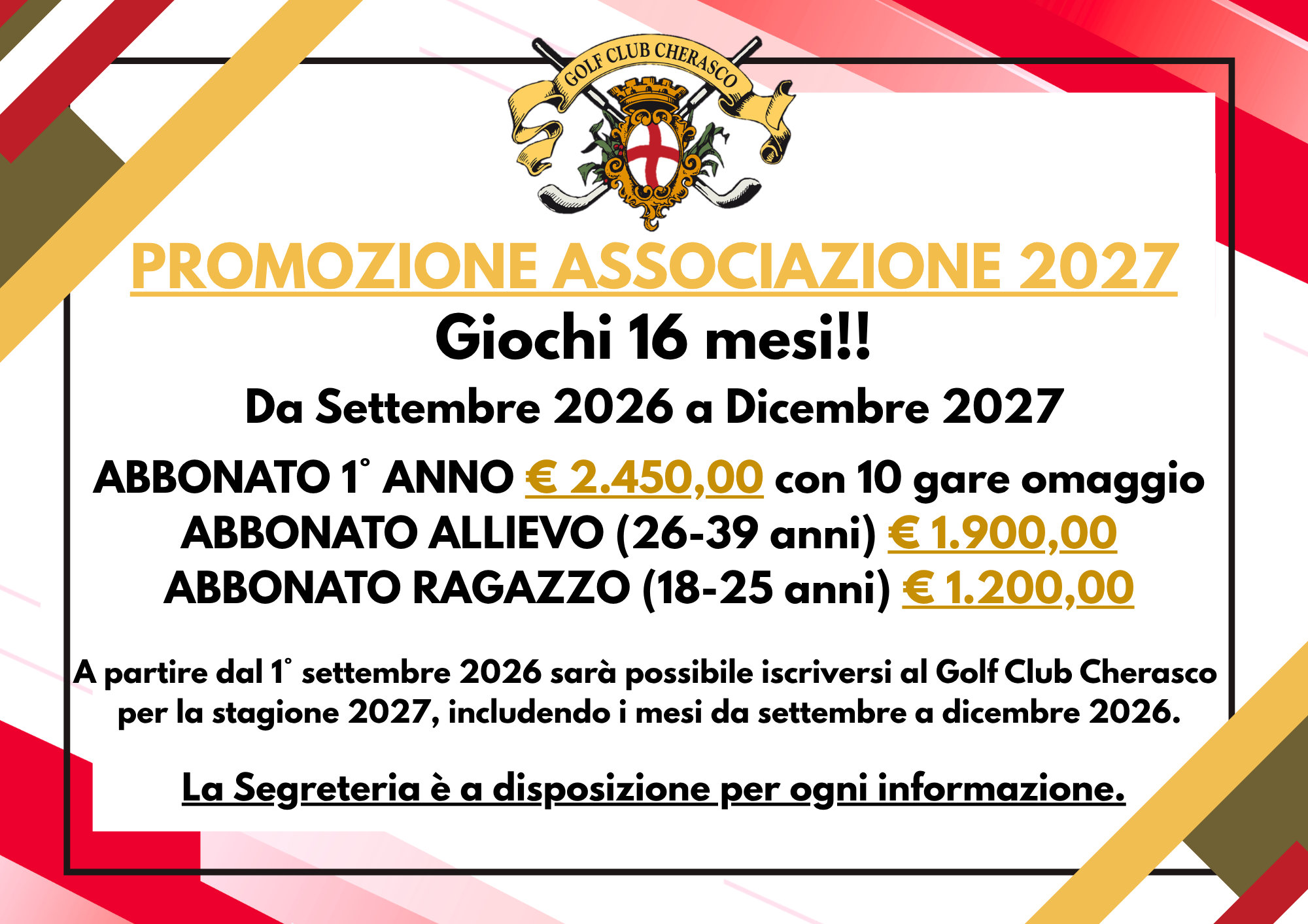 PROMOZIONE ASSOCIAZIONE 2027